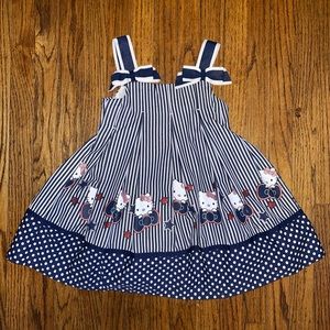 Hello Kitty 4T striped navy dress